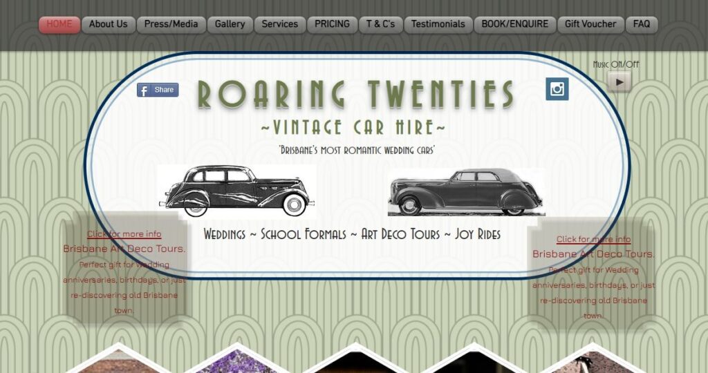 roaring twenties vintage car hire
